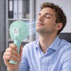 Close-up of the safe fan blades, designed for efficient and quiet airflow.