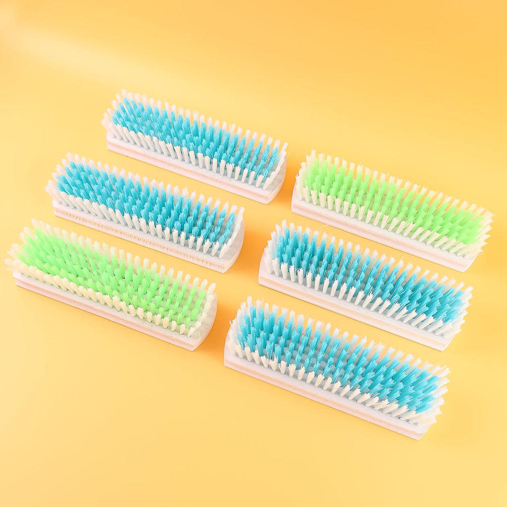 Household scrub brushes with strong bristles and wooden handles