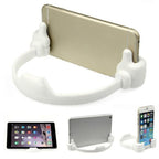 Stylish hand shape mobile stand providing hands-free phone support in a modern office.