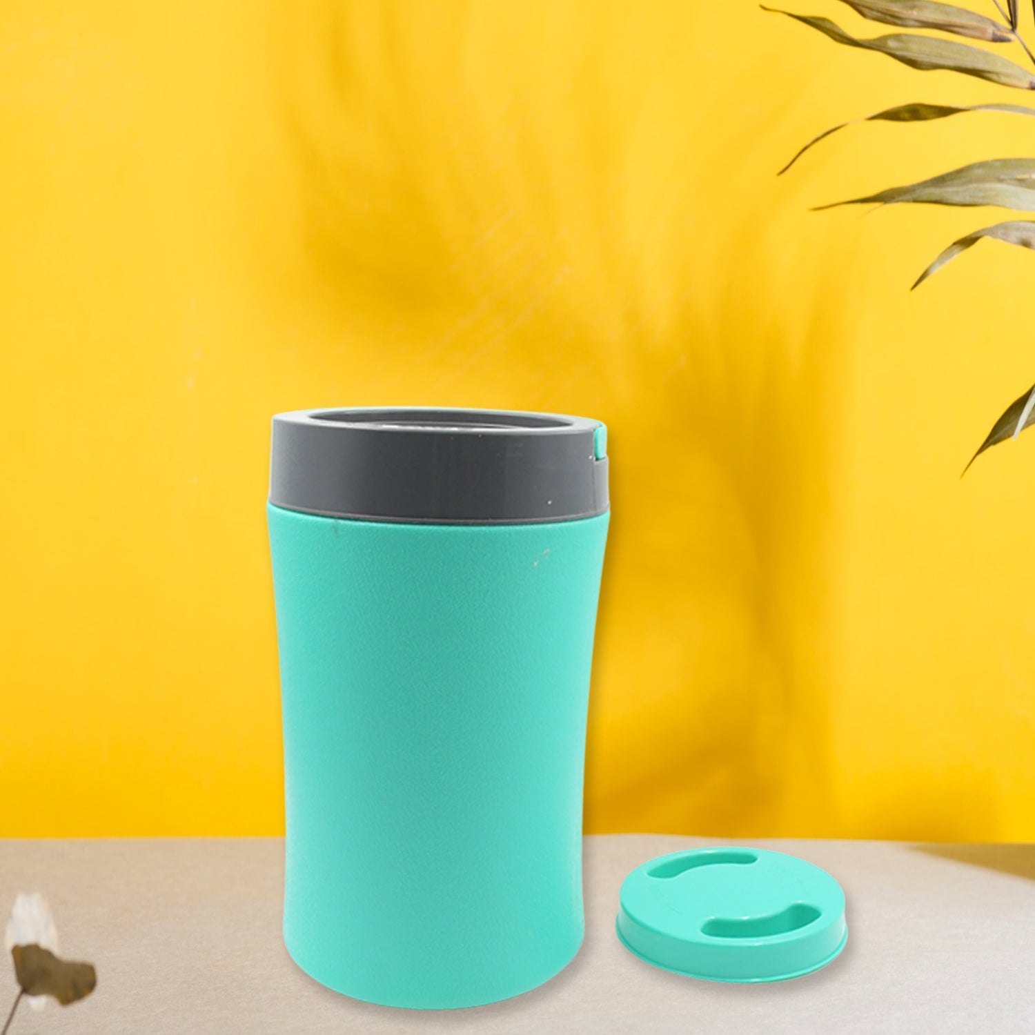 Another angle of the insulated plastic water jug with its unique tree embossing.