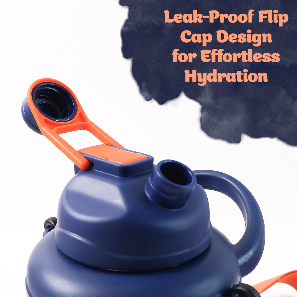 Travel-friendly sports sipper bottle with detachable strap