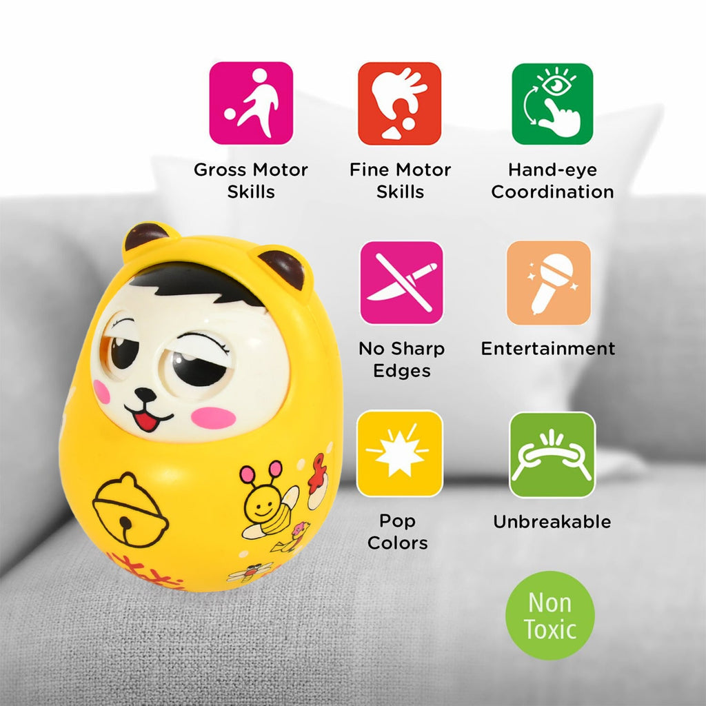 Colorful packaging of the Aditi musical roly poly toy