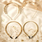 Decorative headband set for girls featuring elegant patterns and textures