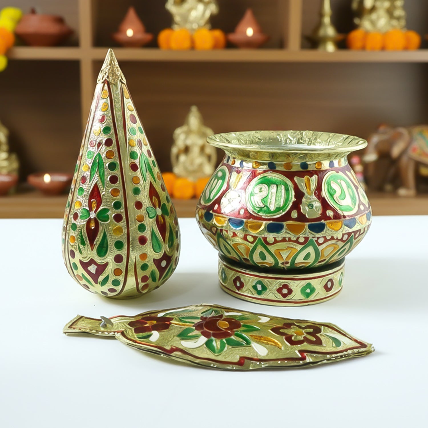 Traditional pooja kalash designed for auspicious Hindu ceremonies