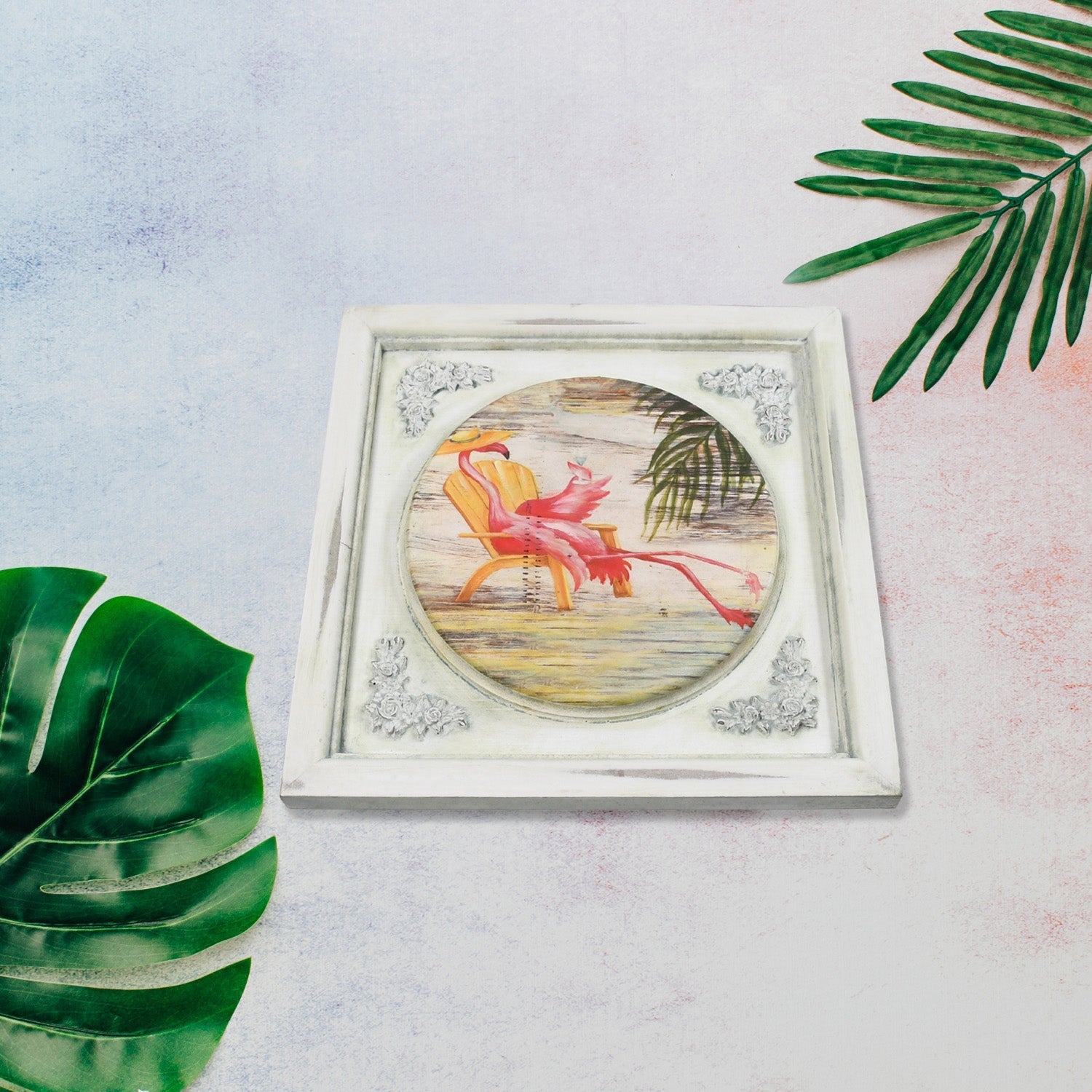 Elegant 12x12 inch wooden photo frame for desktop display.