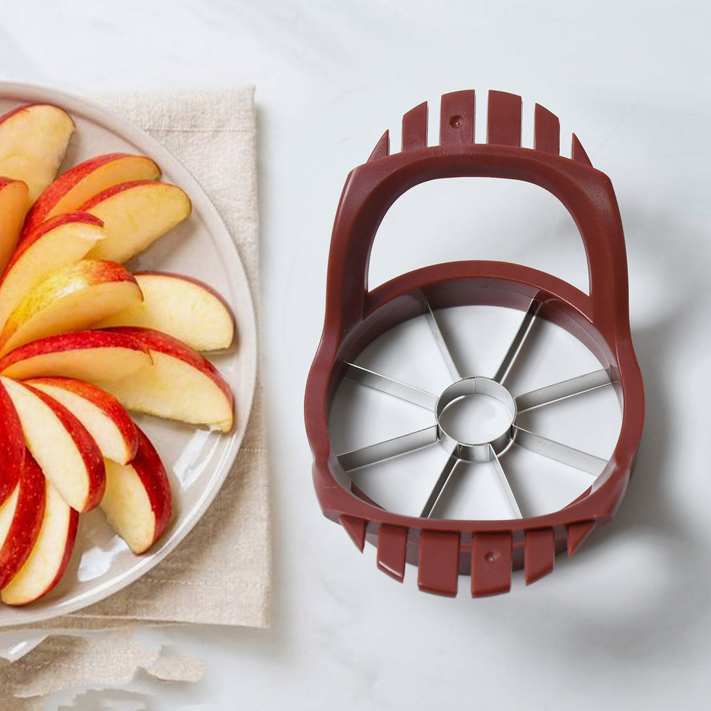 The ergonomic ABS handle of the fruit slicer, designed for a comfortable and secure grip.