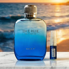 Elegant front view of True Blue perfume bottle