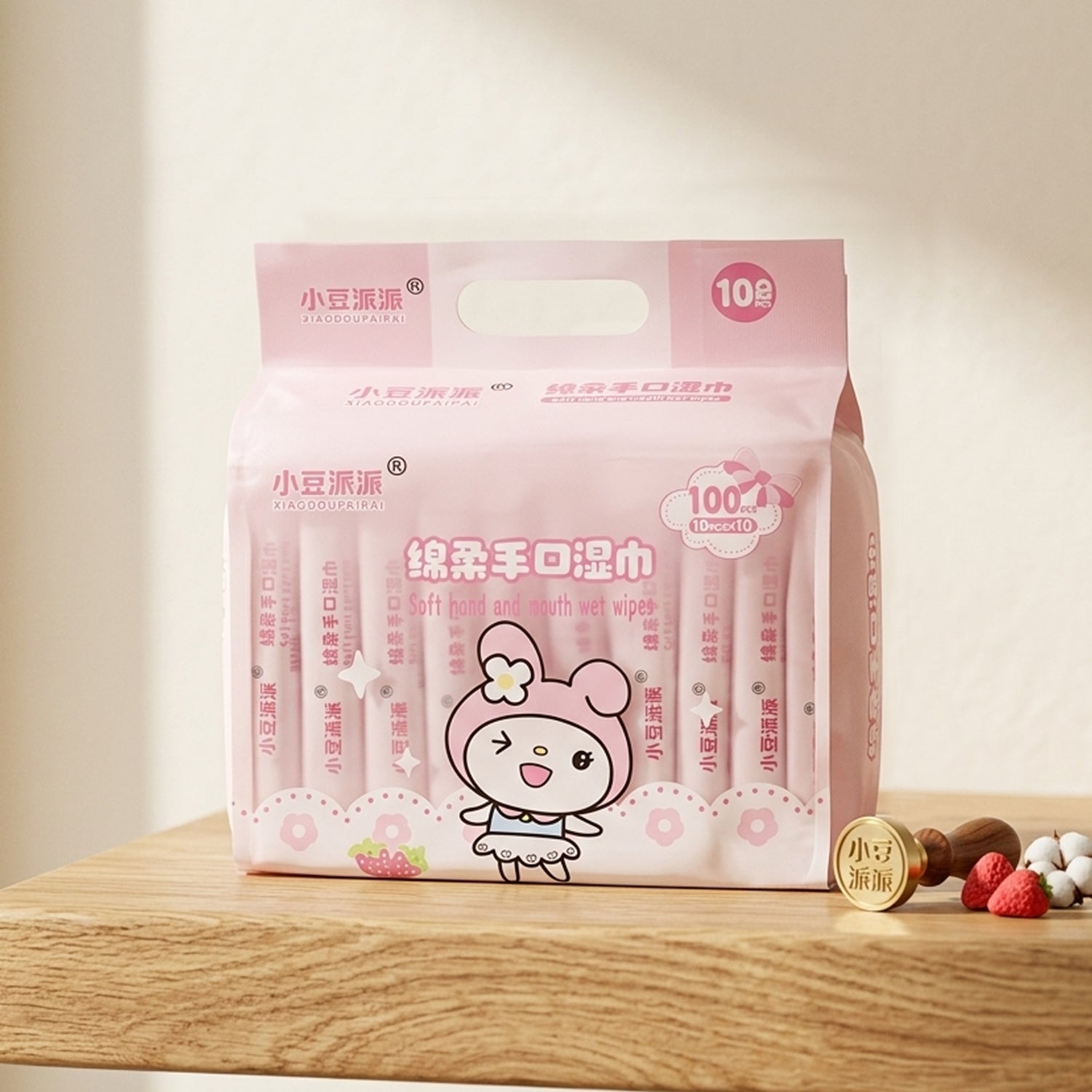 Cute printed disposable wipes pack for kids