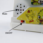 Feature close-up of duck climb stairs toy lights and music button