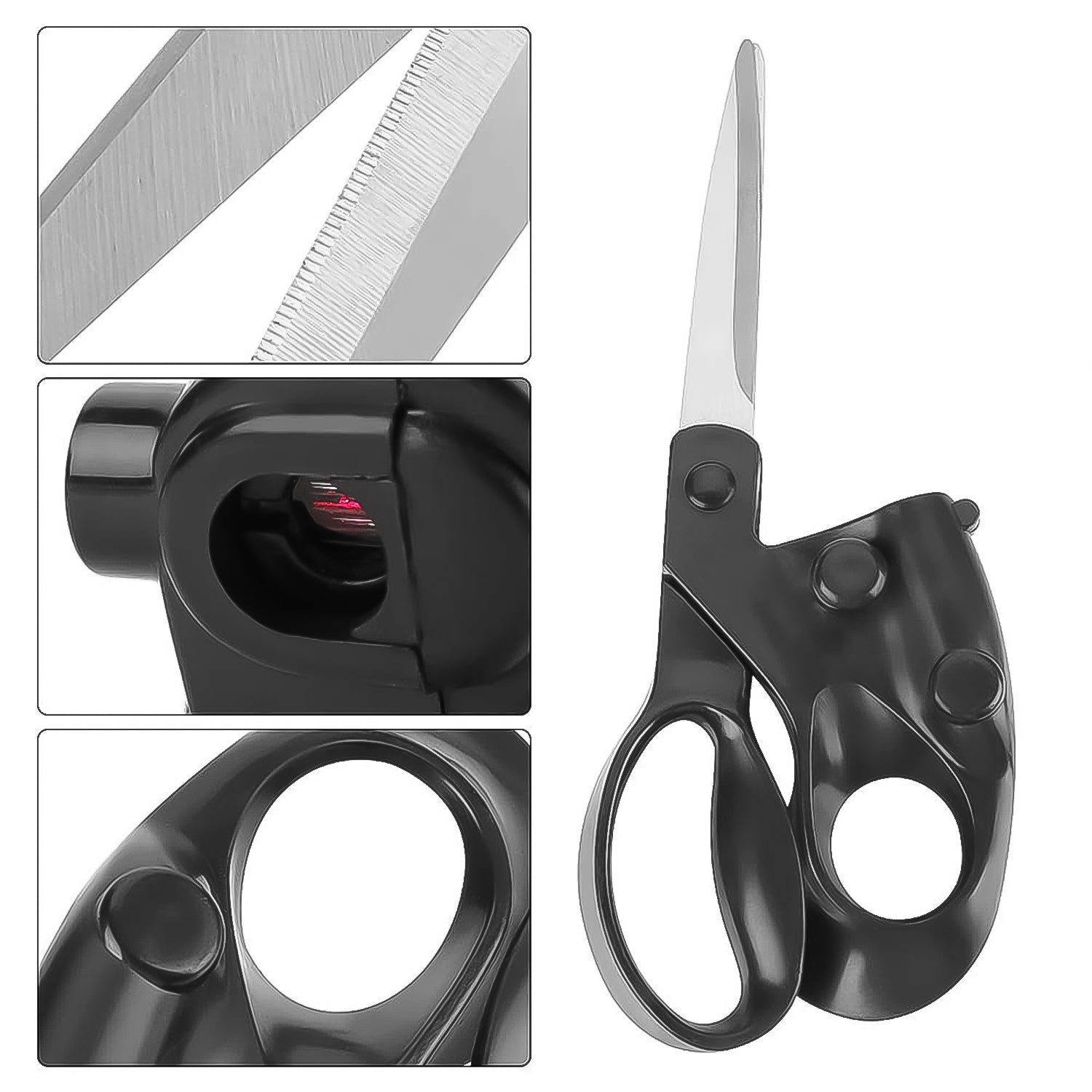 Professional Laser Guided Scissors resting on a workbench ready for use.