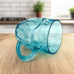 Transparent plastic shake mugs in a pack showing ergonomic handles