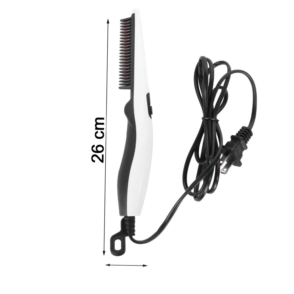 Versatile electric styling comb suitable for all hair types.