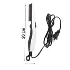 Versatile electric styling comb suitable for all hair types.