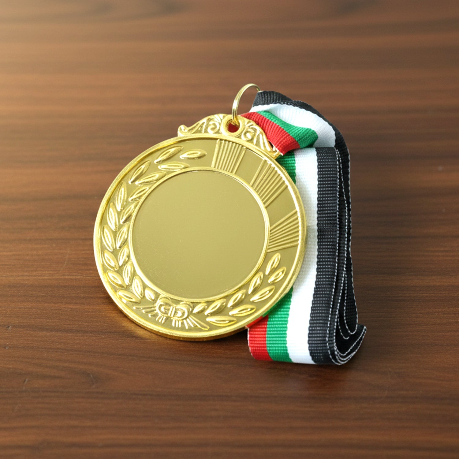 Competition medal with classic ribbon strap