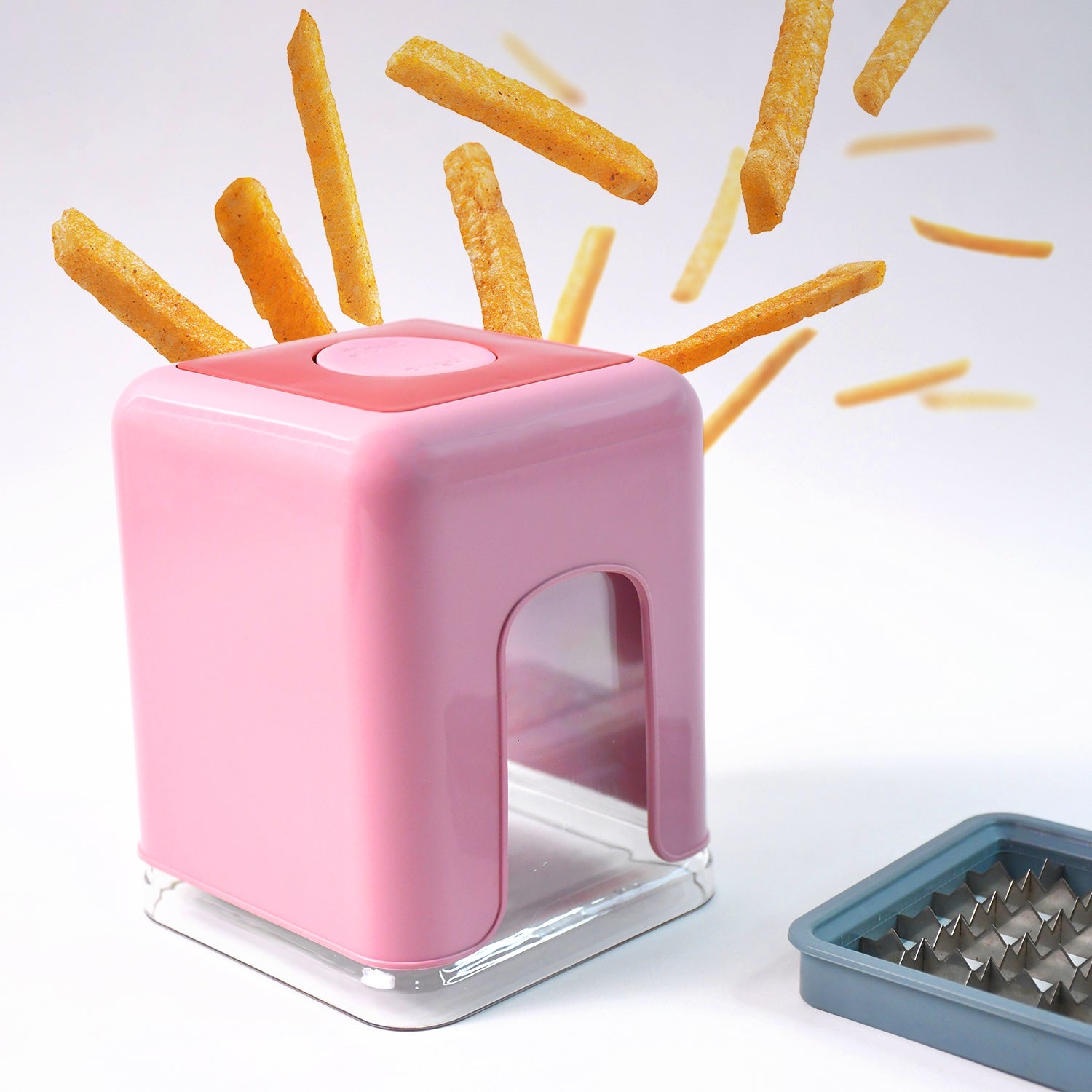 Potato chipser equipped with thick-cut stainless steel blade for chunky vegetables