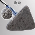 Ergonomic handle of the cleaning mop for comfortable grip during extended use.