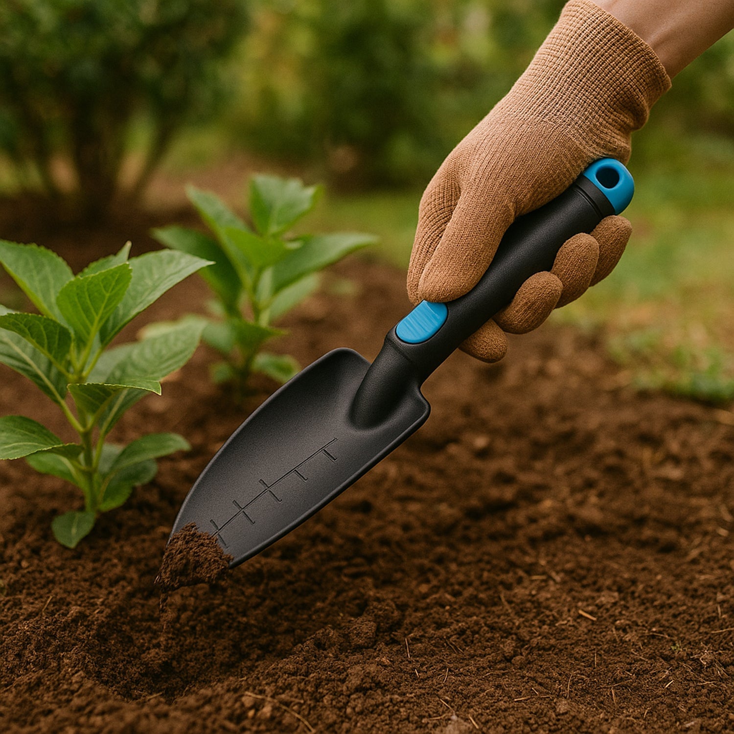 Durable garden shovel made of heavy-duty plastic material