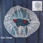 Snug fit fabric mesh fan cover protecting fan blades