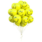 Bright yellow smiley balloons adding fun to a birthday celebration.