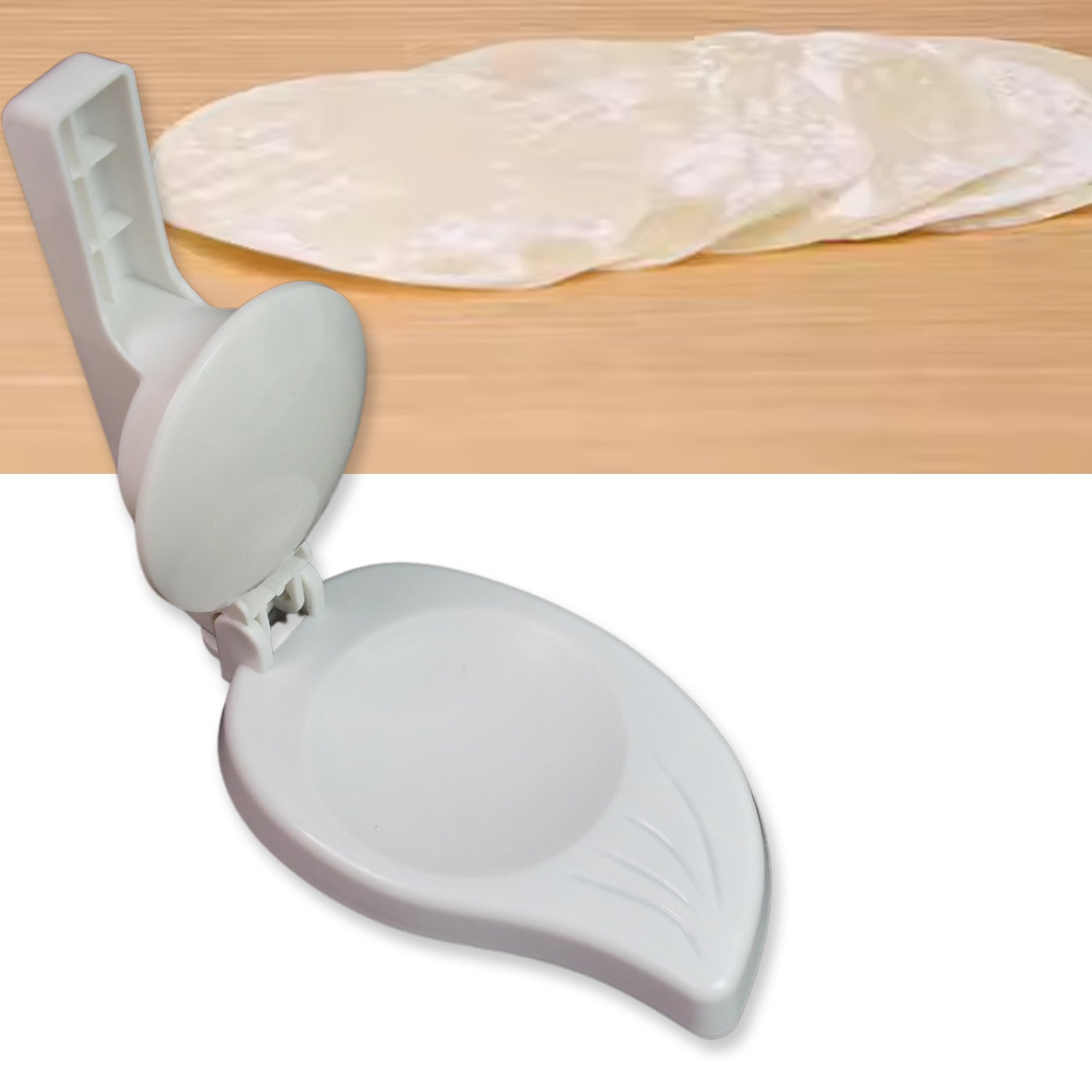 CookAura Puri Press Maker neatly placed on a modern kitchen counter.