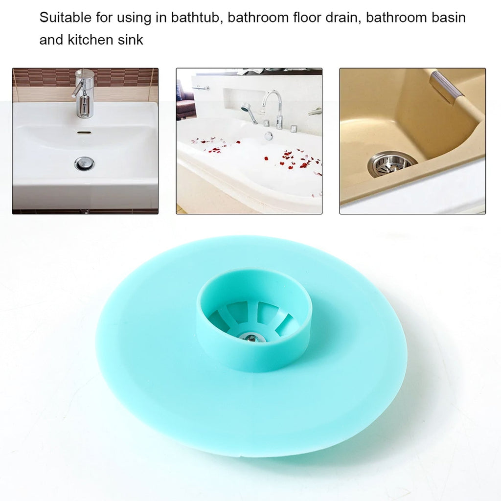 Easy to clean silicone drain filter cover for sinks and showers