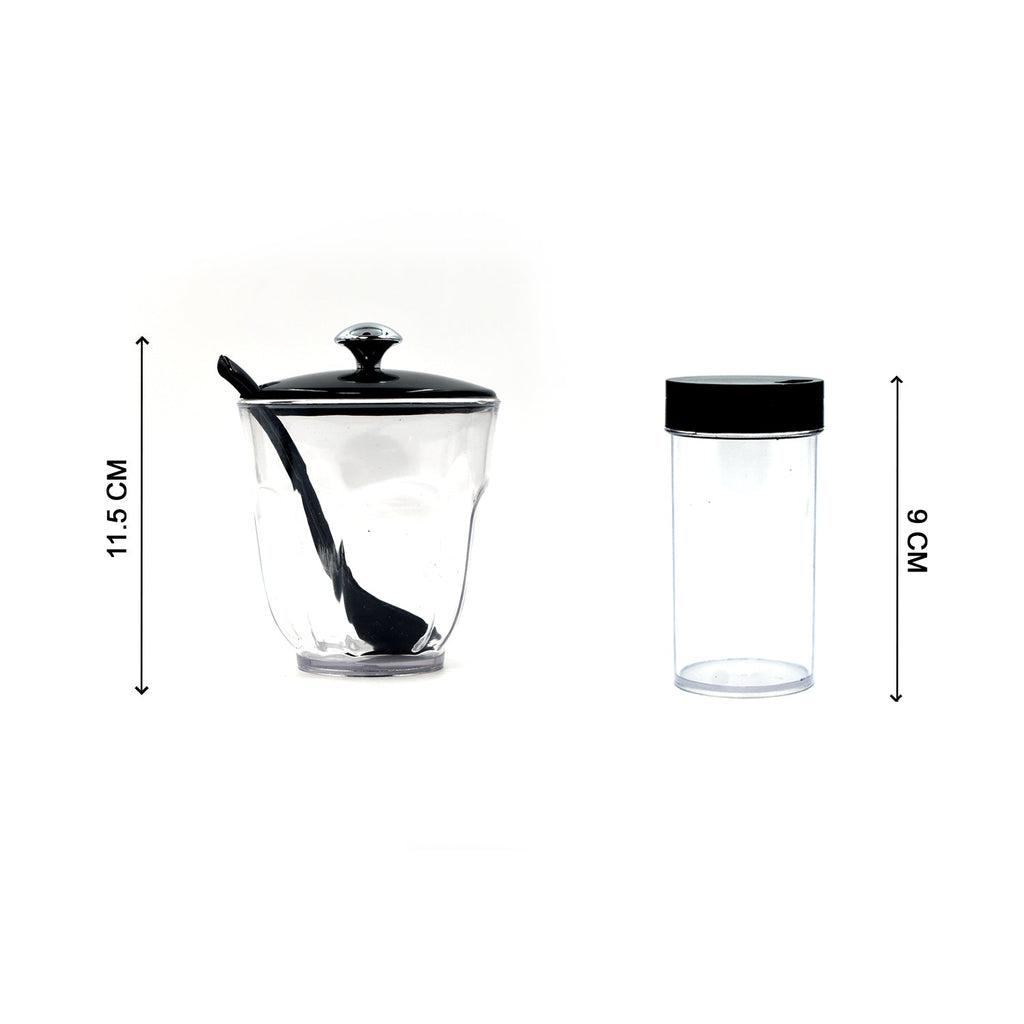 Side view of the Ganesh Spice Condiment Set, showcasing its compact design.