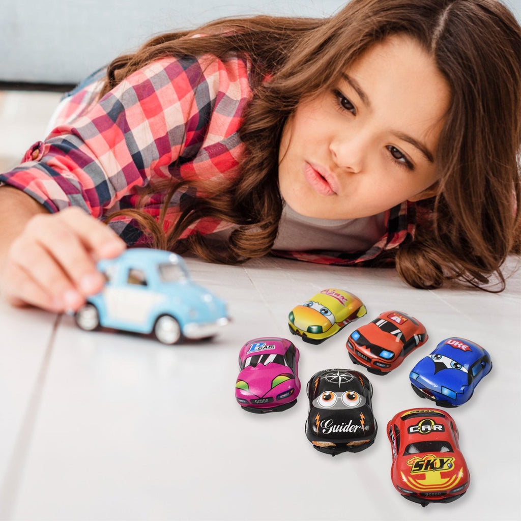 Mini pull back toys in dynamic motion, ready for racing fun.