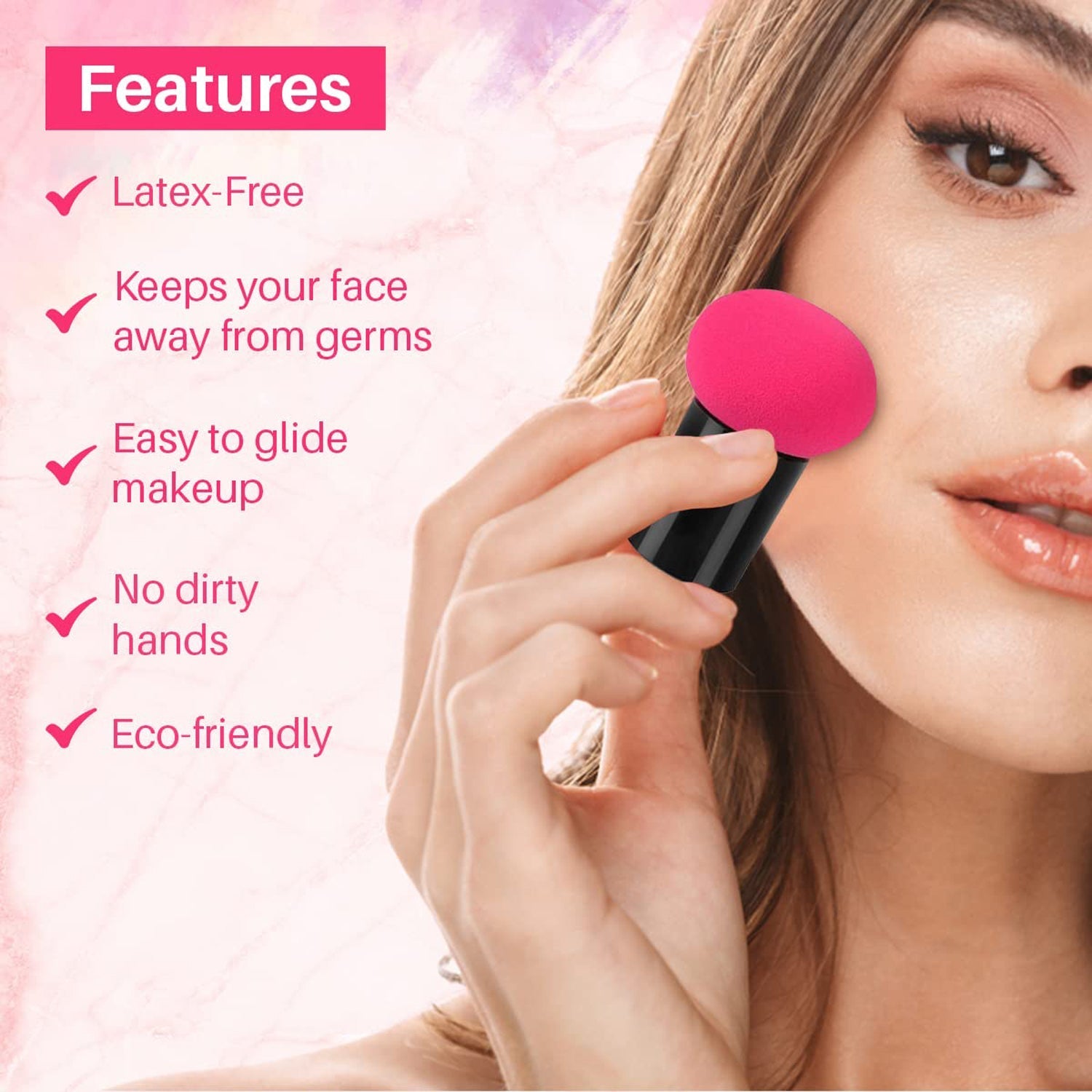 Professional foundation blending makeup sponge puff with handle