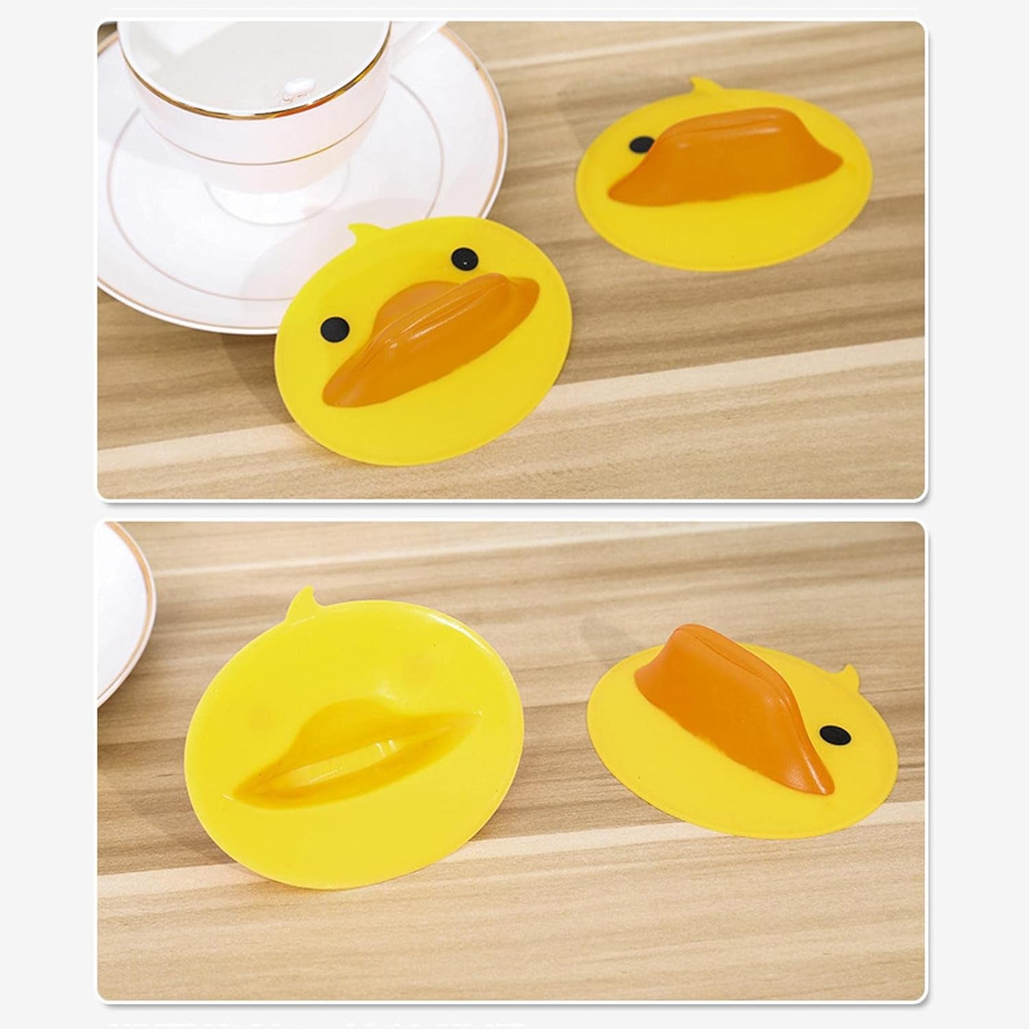 Silicone pot holder featuring a duck face grip for non-slip handling