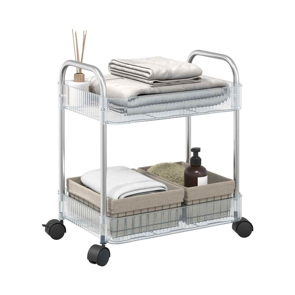 Organized storage trolley with two layers for daily essentials and snacks