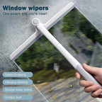 Detailed view of microfiber cleaning pad on window glass wiper