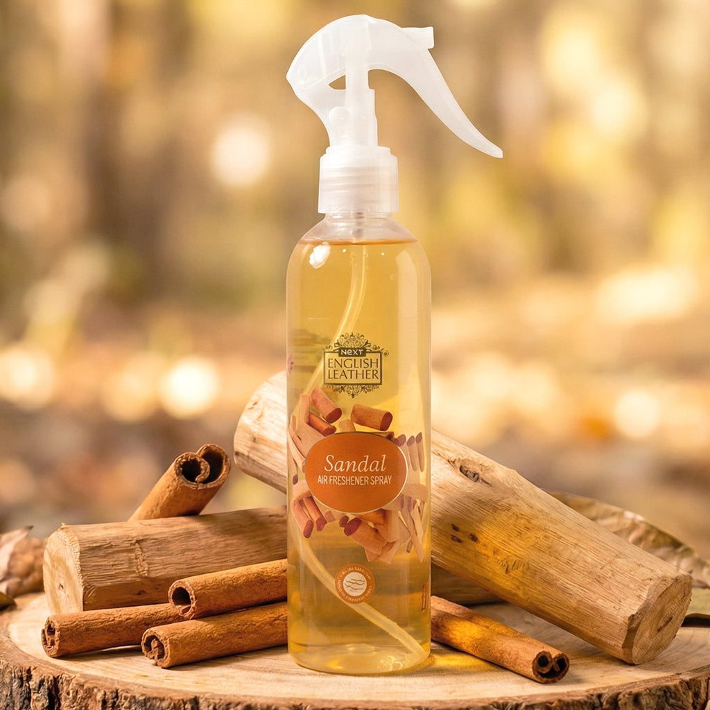 Sandal aura air freshener spray enhancing room ambiance with sandal scent