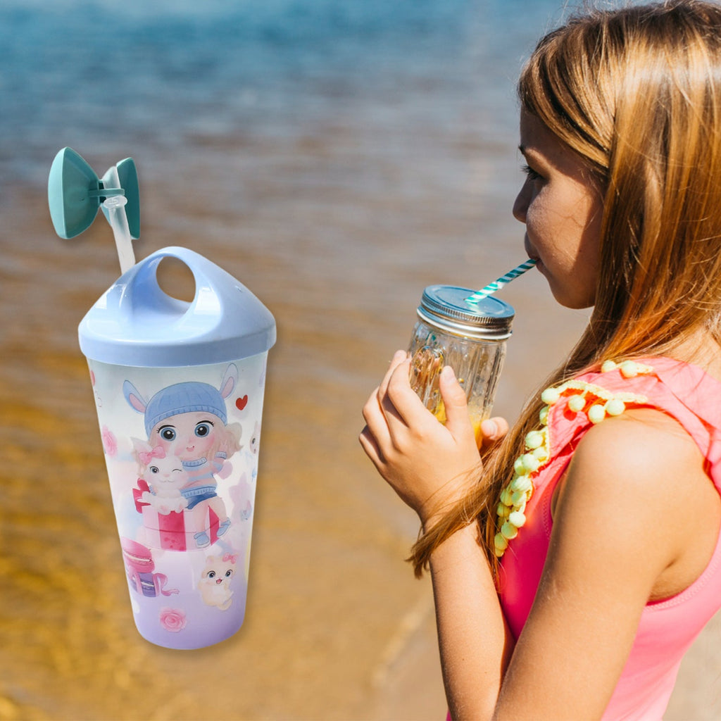 A magical Unicorn Water Bottle with LED lights and a straw, ideal for active kids.