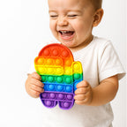 Person using silicone Pop It toy to relieve stress and improve concentration