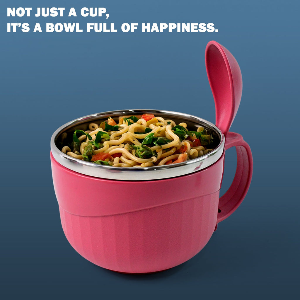 Apex noodle bowl used for lunch, showcasing microwave-safe design