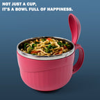 Apex noodle bowl used for lunch, showcasing microwave-safe design
