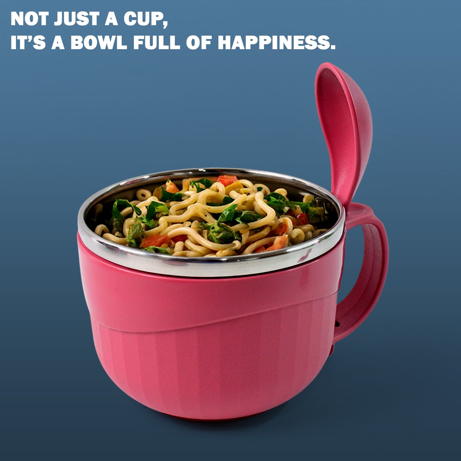 Apex noodle bowl used for lunch, showcasing microwave-safe design