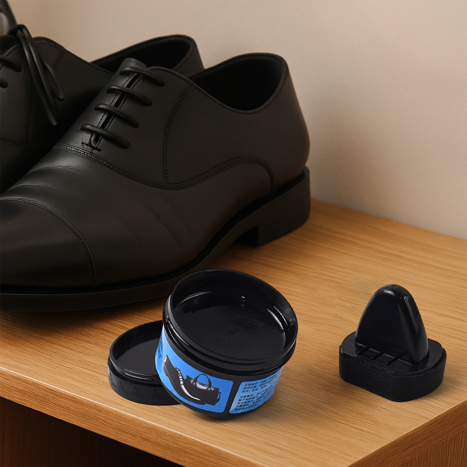 Leather shoes and accessories maintained with instant shoe shine sponge