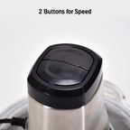 All components of the electric meat grinder laid out, including the non-slip mat and lid.