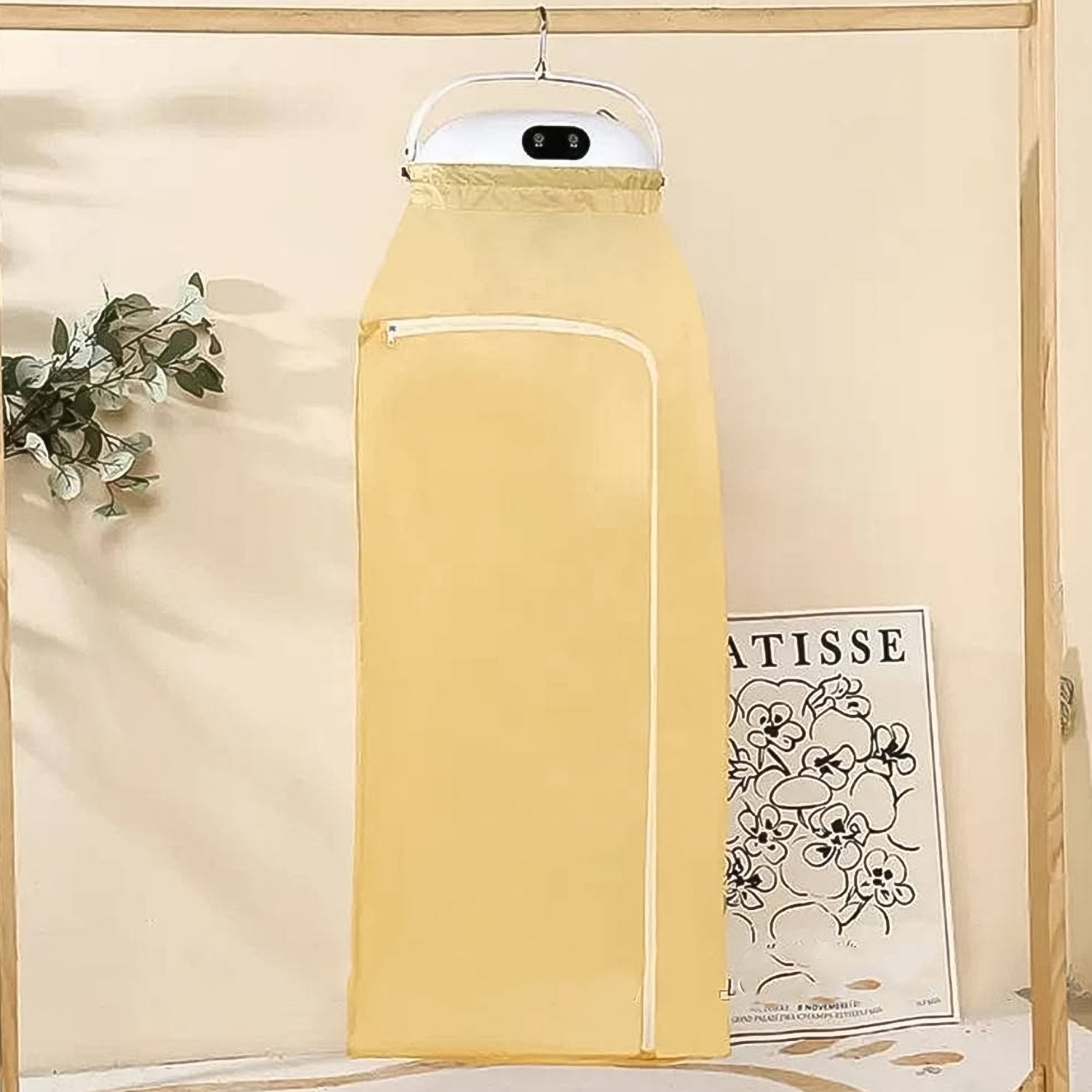 Portable dryer demonstrating fast drying capabilities with warm air.