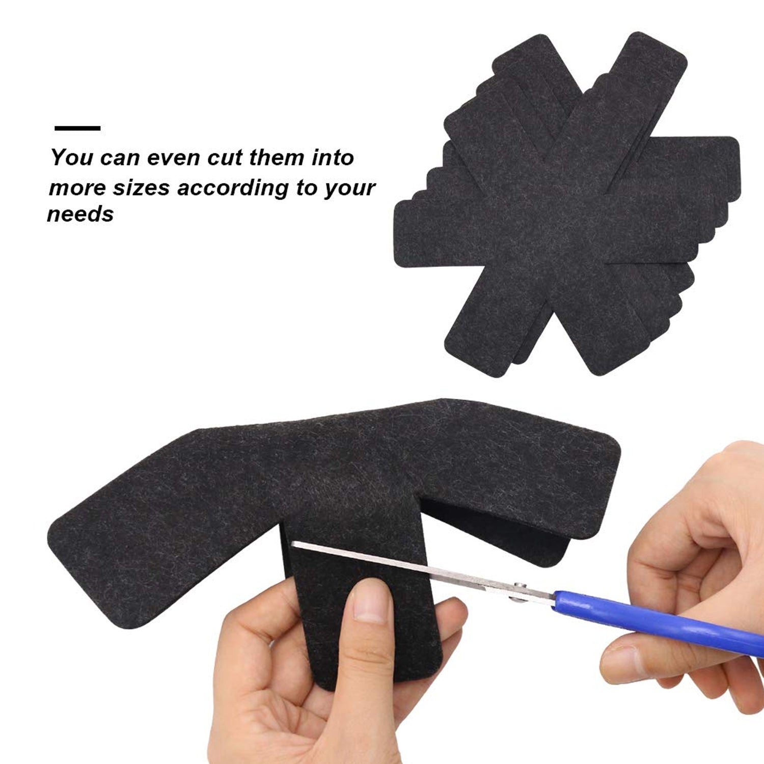 Cookware pieces protected by black felt pan dividers to prevent chipping