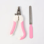 Pet grooming accessory showing pet nail clipper and nail file set