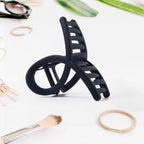 Multiple plastic hair clamps in a simple matte finish