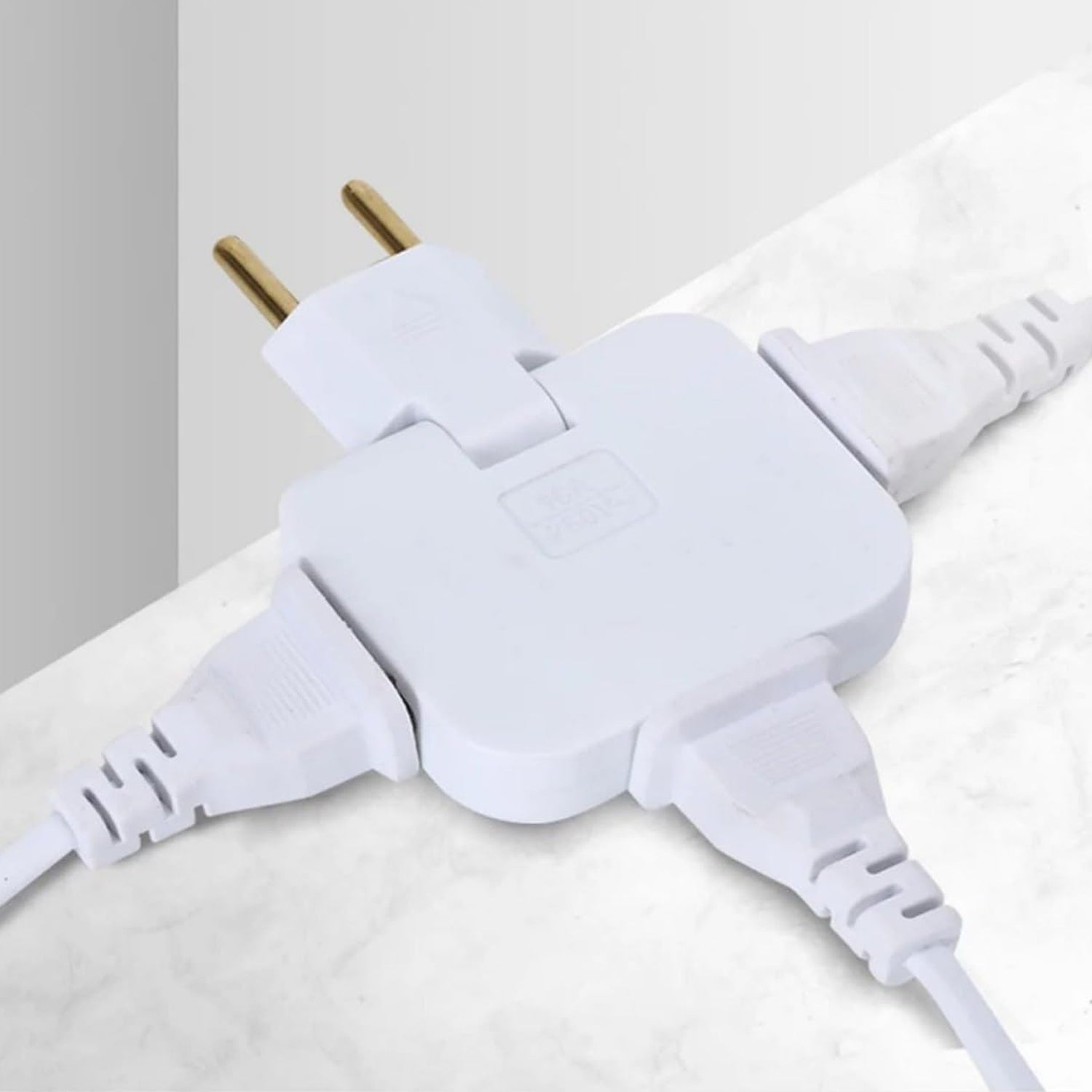 Comparison showing the space-saving benefits of the Foldable Wall Plug Adapter over bulkier options.