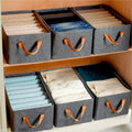 An empty 45 cm foldable storage box in light cotton linen, ready for home organization.