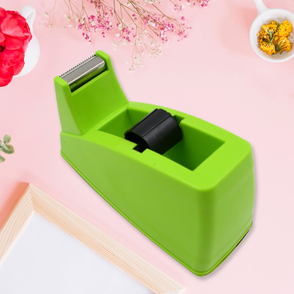FastenMate packaging tape dispenser demonstrating easy tape application and cutting.