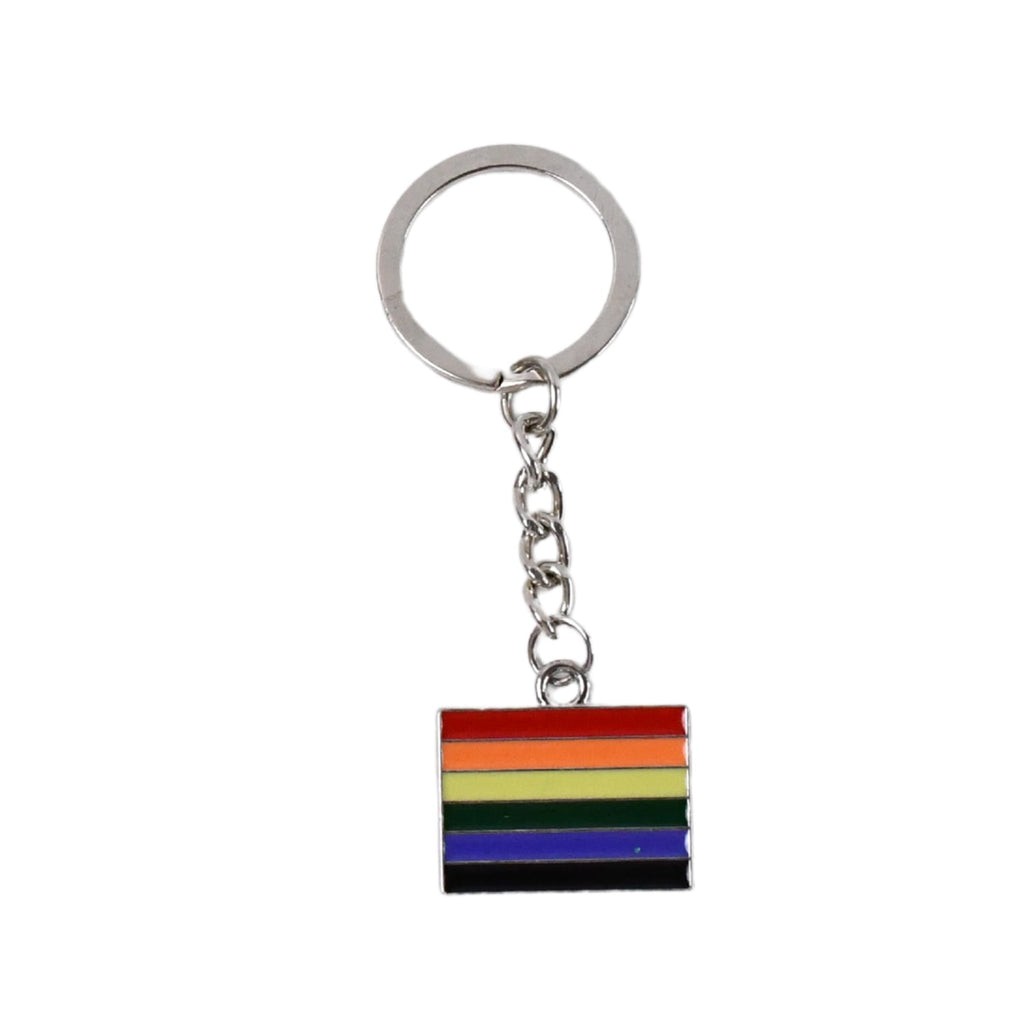 SpectrumLoop style metal keychain with rainbow hues