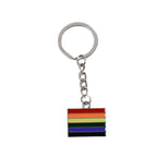 SpectrumLoop style metal keychain with rainbow hues