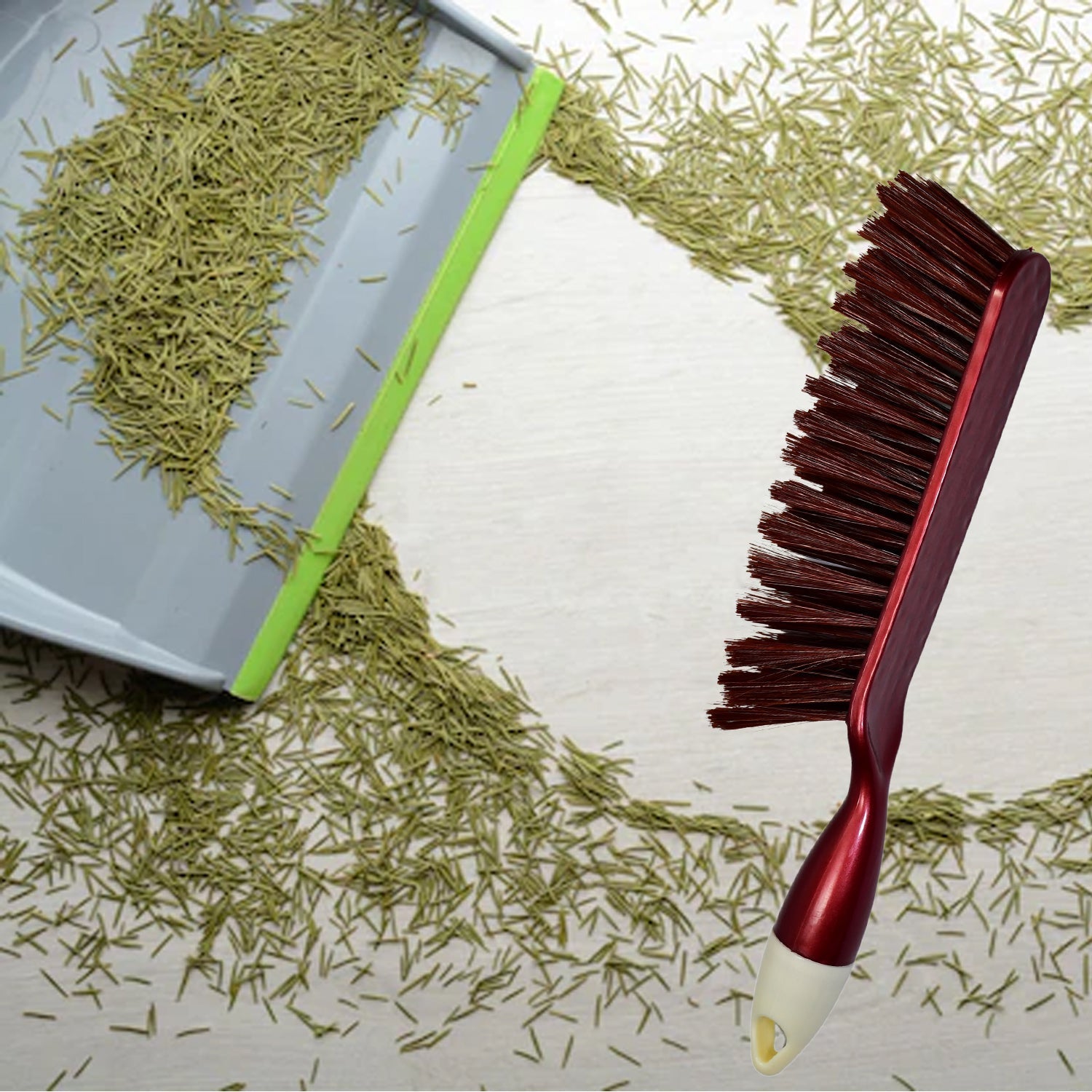 Velvet Wipe duster brush effectively cleaning a car's carpet.