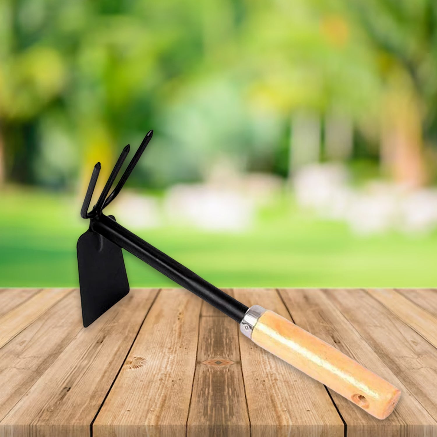 The efficient double hoe gardening tool, perfect for digging and soil aeration.